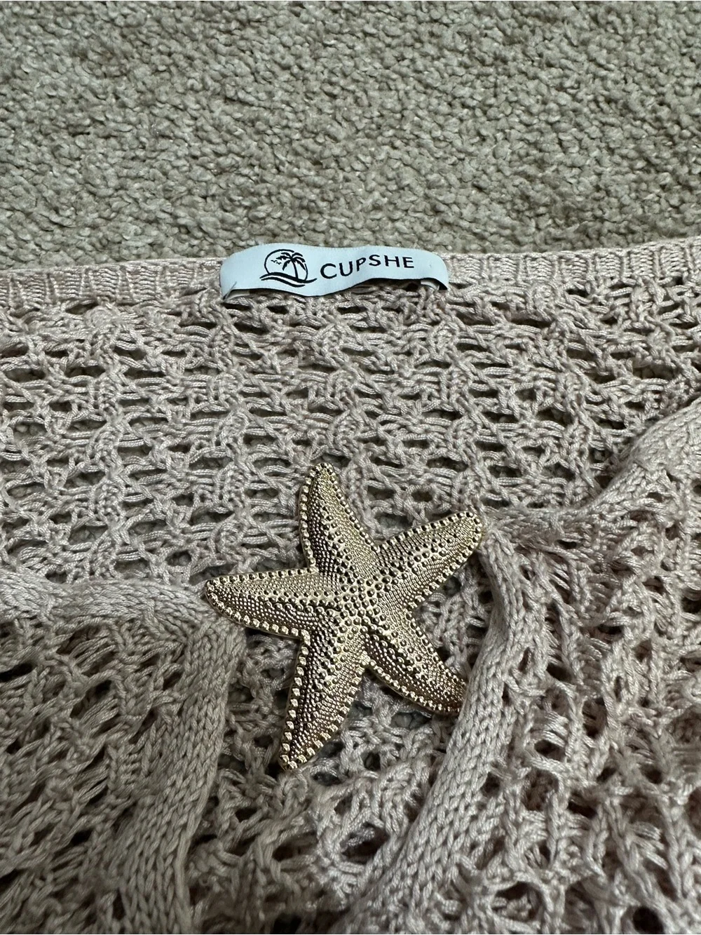 New Cupshe Perfect Tan Lines Neutral Swim Cover-Up Dress Size Large $34